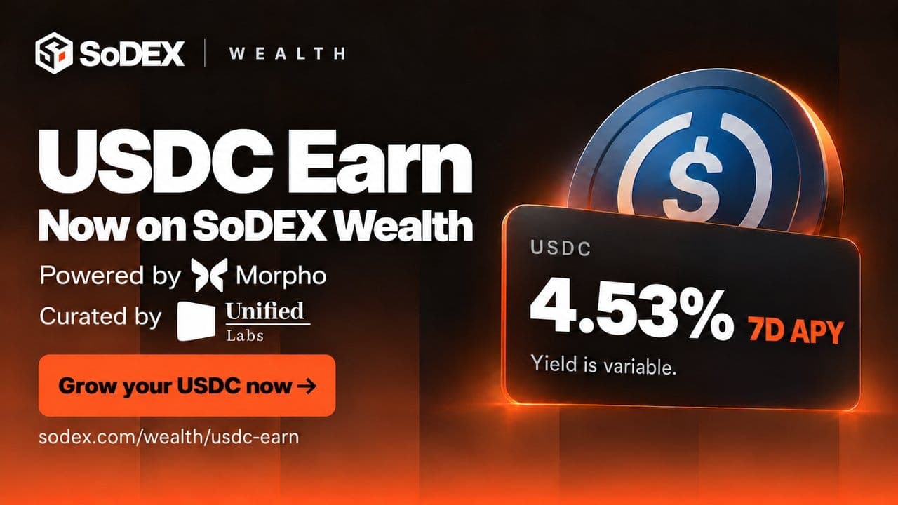 Unified Labs Integrates with SoSoValue to Bring Morpho-Powered USDC Earn to SoDEX